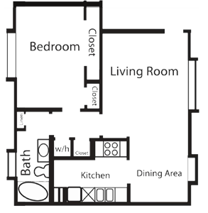 One Bedroom / One Bath - 725 Sq.Ft.*